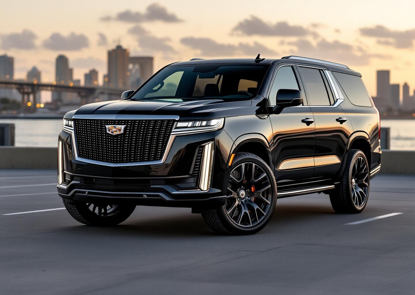 2024 Cadillac Escalade ESV at Coronado Bridge sunset